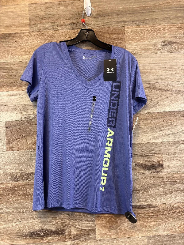 Athletic Top Short Sleeve By Under Armour In Purple, Size: M