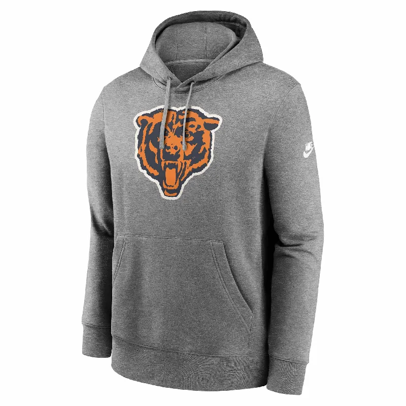 Chicago Bears Nike Grey Bears Face Rewind Club Hooded Sweatshirt