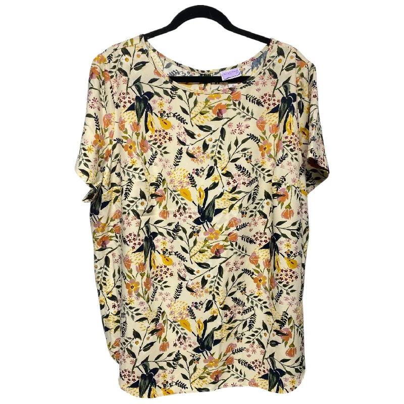 Top Short Sleeve By Ava & Viv In Multi-colored, Size: 1x