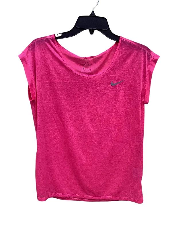 Athletic Top Short Sleeve By Nike Apparel In Pink, Size: M