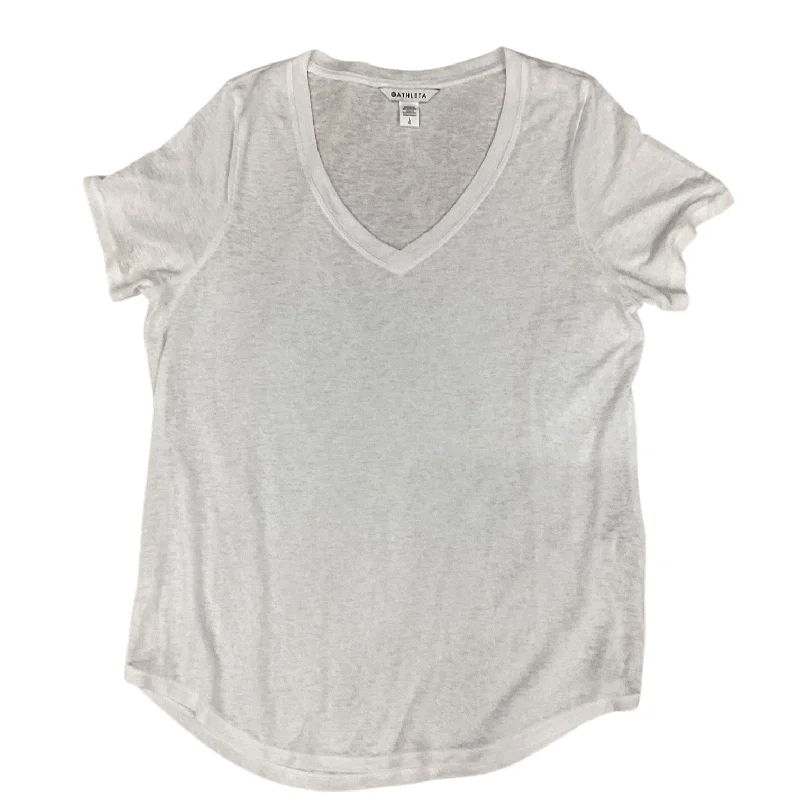 Top Short Sleeve Designer By Athleta In White, Size: L