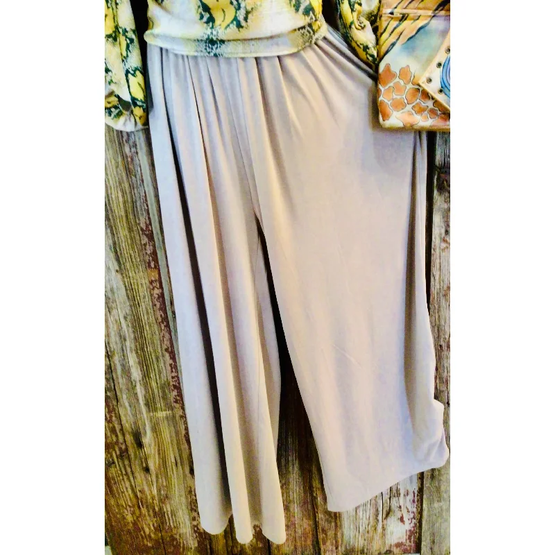 Smocked Waist Wide Leg Pants, Ash Mocha