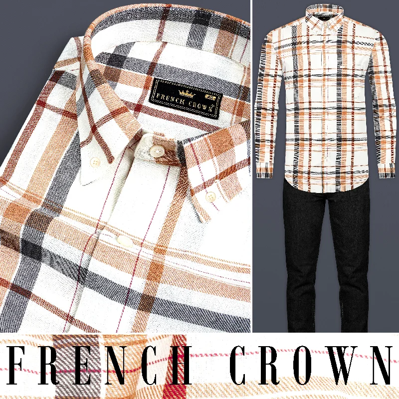 Off White Plaid Premium Tencel Shirt