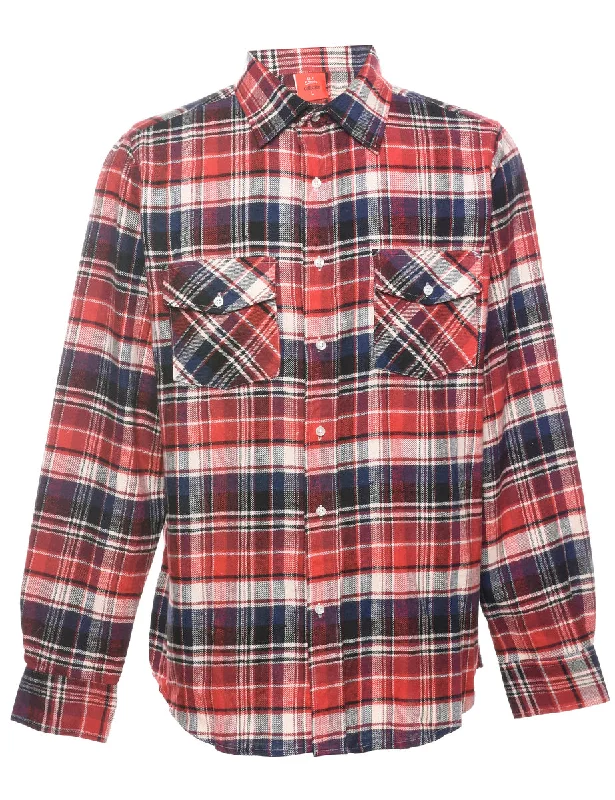 Long Sleeved Checked Shirt - L