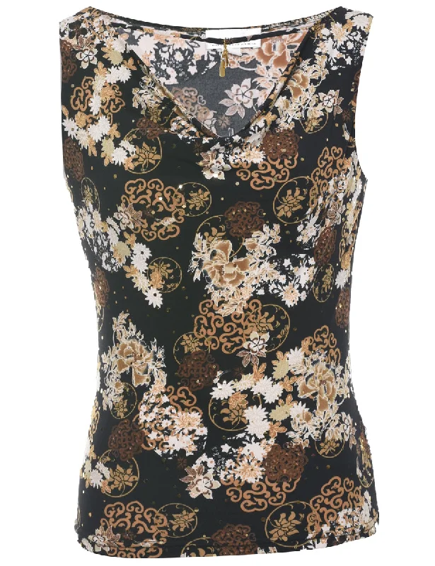 Floral Evening Top - M