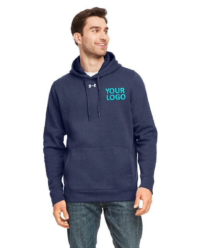 Under Armour Men's Custom Hustle Hoodies, Medium Navy