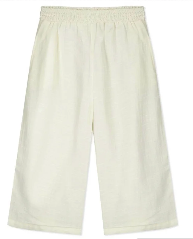 Girl's Santorini Wide Leg Pants In Ivory