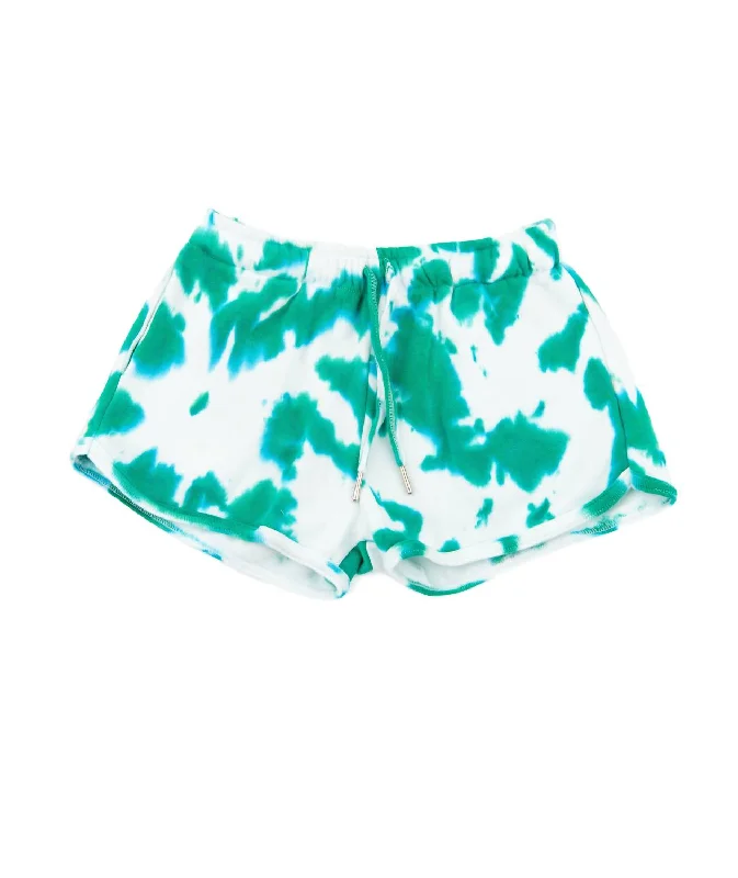 Girls' Smoke Tie Dye Pocket Shorts In Green