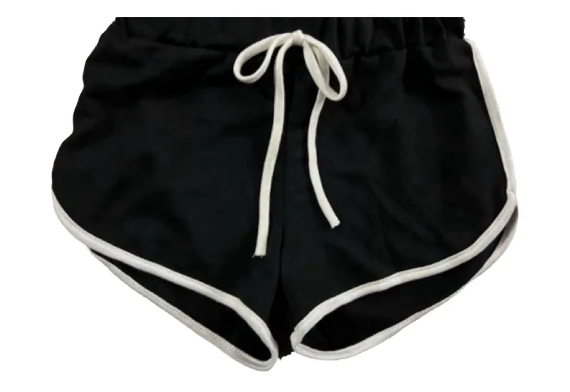 Girls Tweens Varsity Short In Black